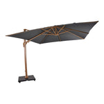 Zweefparasol VirgoFlex | 3 x 3 Meter | Vierkant | Houtlook Grijs