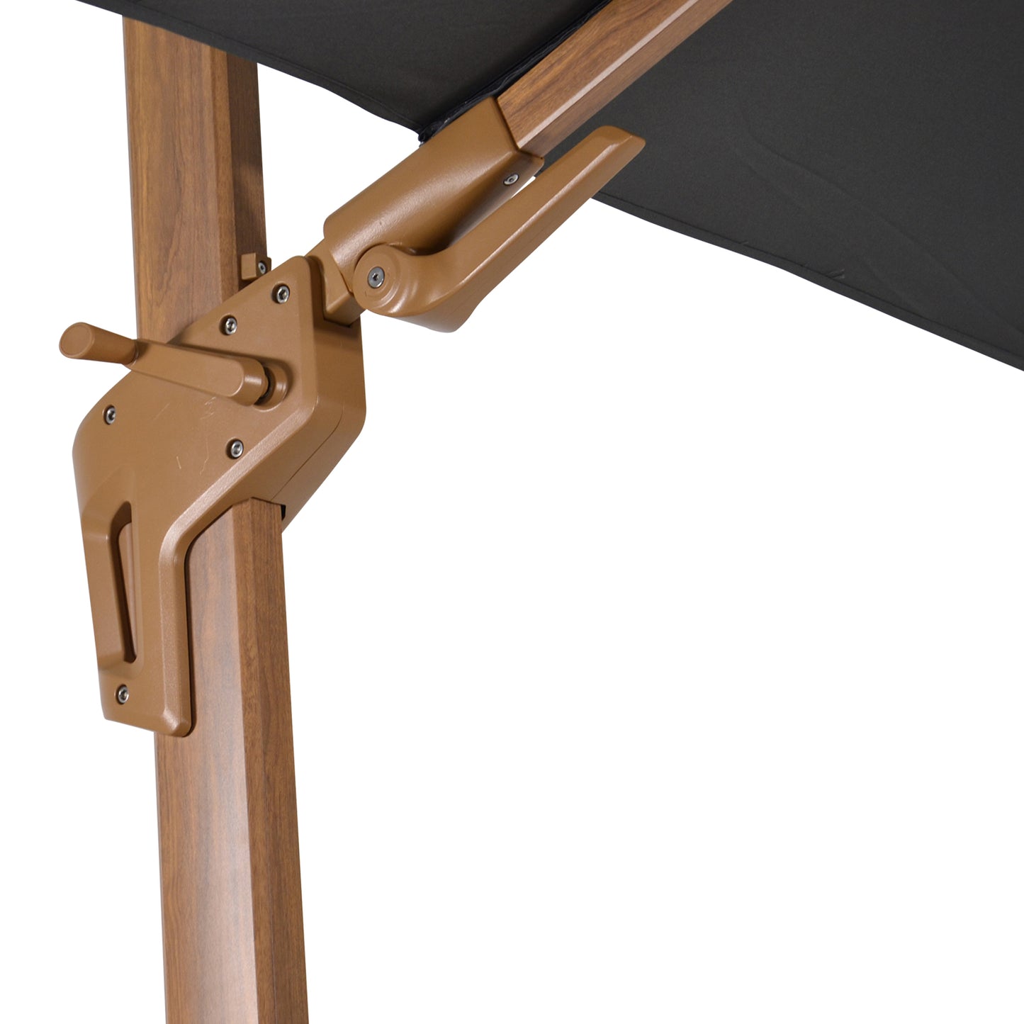 Zweefparasol VirgoFlex | Houtlook Grijs | Zonder Volant | Ø3,5 meter | Rond