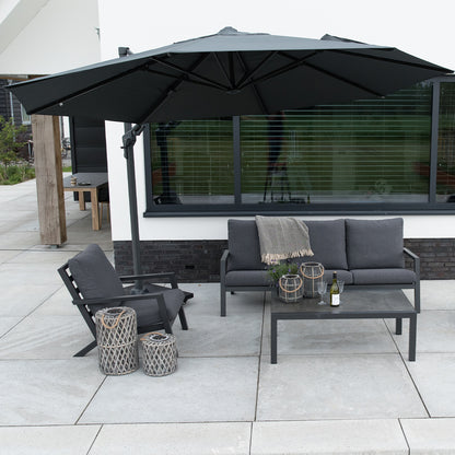 Zweefparasol VirgoFlex | Grijs | Zonder Volant | Ø3,5 meter | Rond