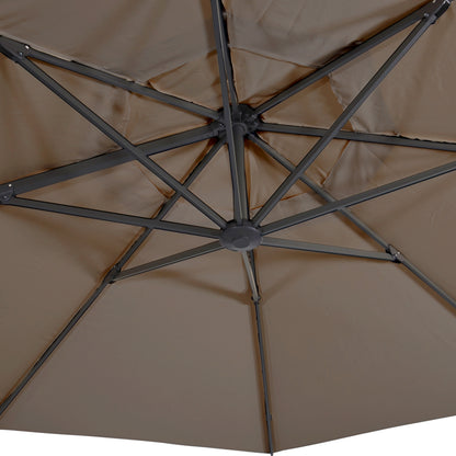 Zweefparasol VirgoFlex | Taupe | Zonder Volant | Ø3,5 meter | Rond