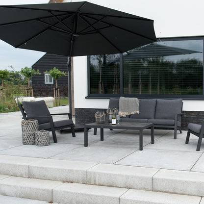 Zweefparasol VirgoFlex | Grijs | Zonder Volant | Ø3,5 meter | Rond