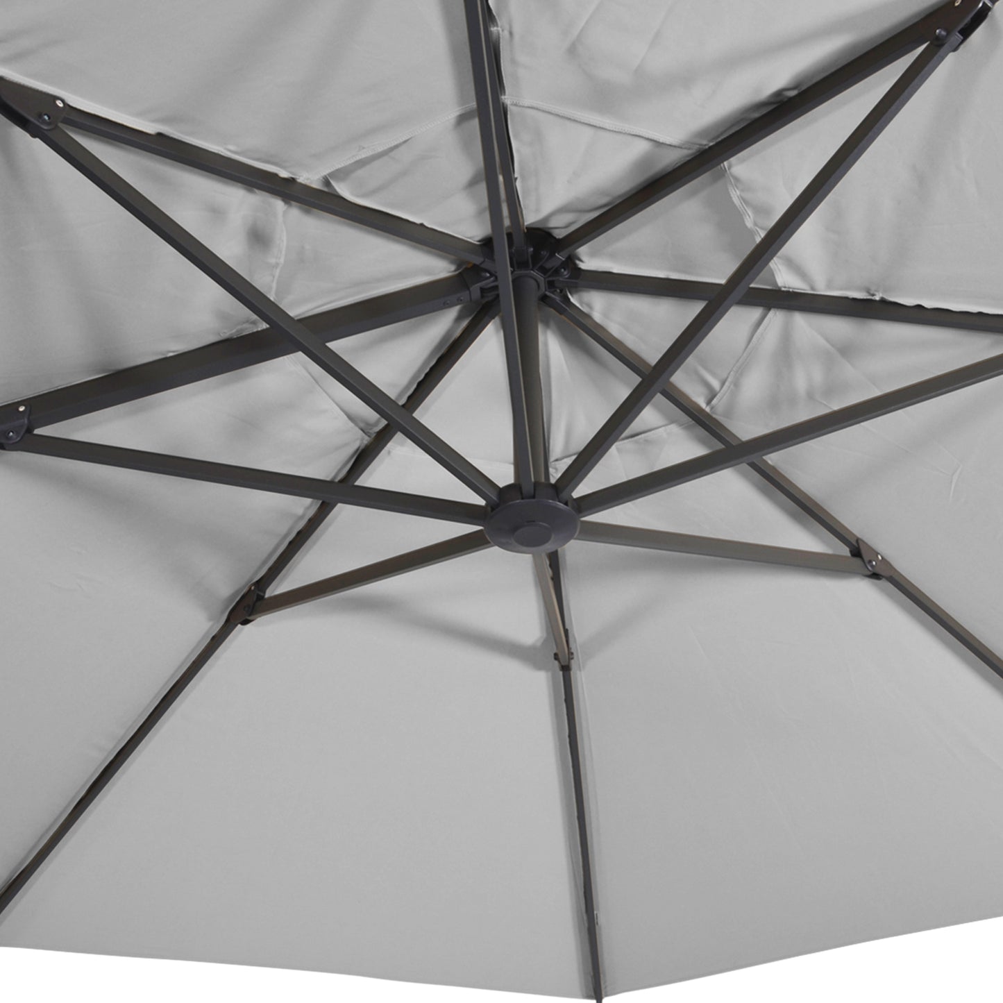 Zweefparasol VirgoFlex | Grijs | Zonder Volant | Ø3,5 meter | Rond