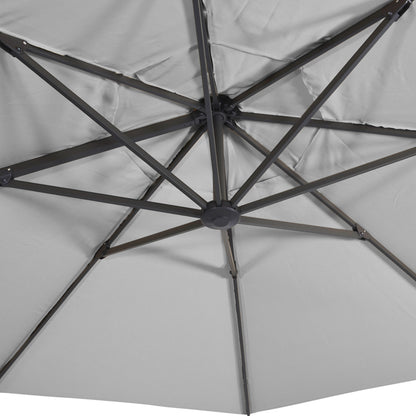 Zweefparasol VirgoFlex | Grijs | Zonder Volant | Ø3,5 meter | Rond