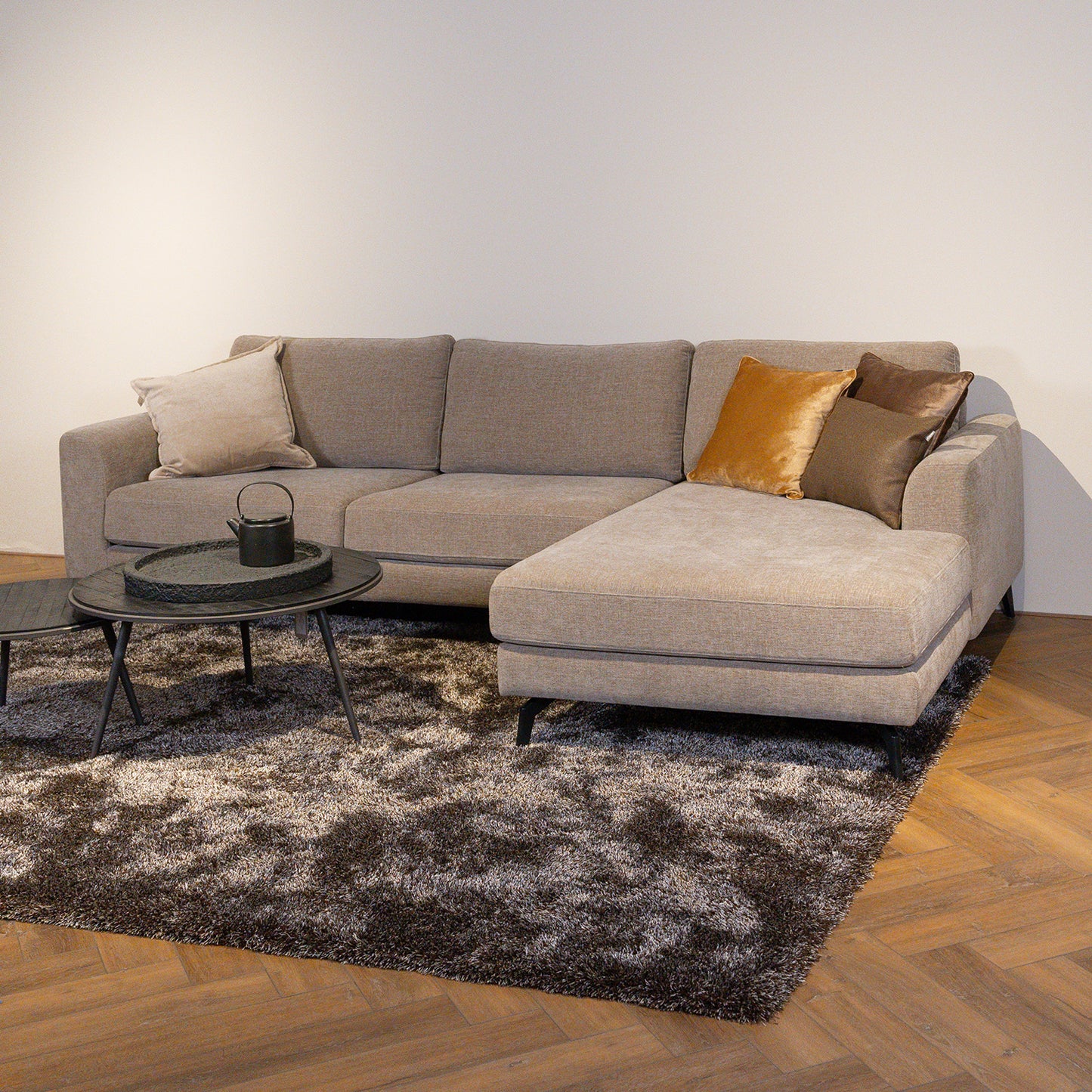 Hoekbank Highlands | Beige Grijs