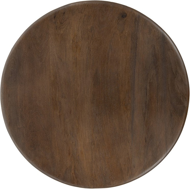 Bijzettafel Zodiac dark walnoot mango, detail van het materiaal