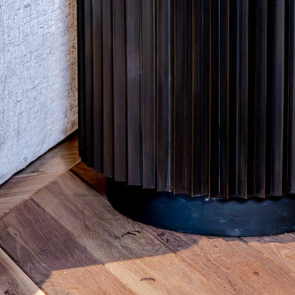 Bijzettafel Hampton | 45,5Ø | Zwart Travertin