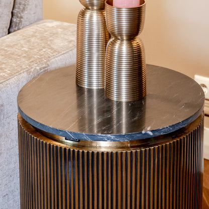 Bijzettafel Ironville | Rond | Zwart Marmer