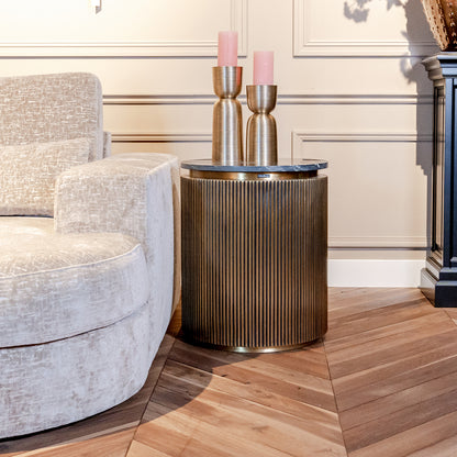 Bijzettafel Ironville | Rond | Zwart Marmer