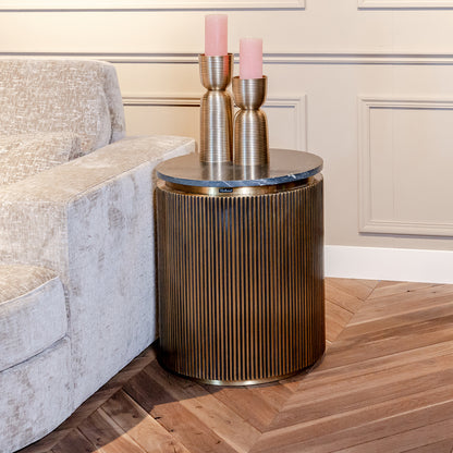 Bijzettafel Ironville | Rond | Zwart Marmer