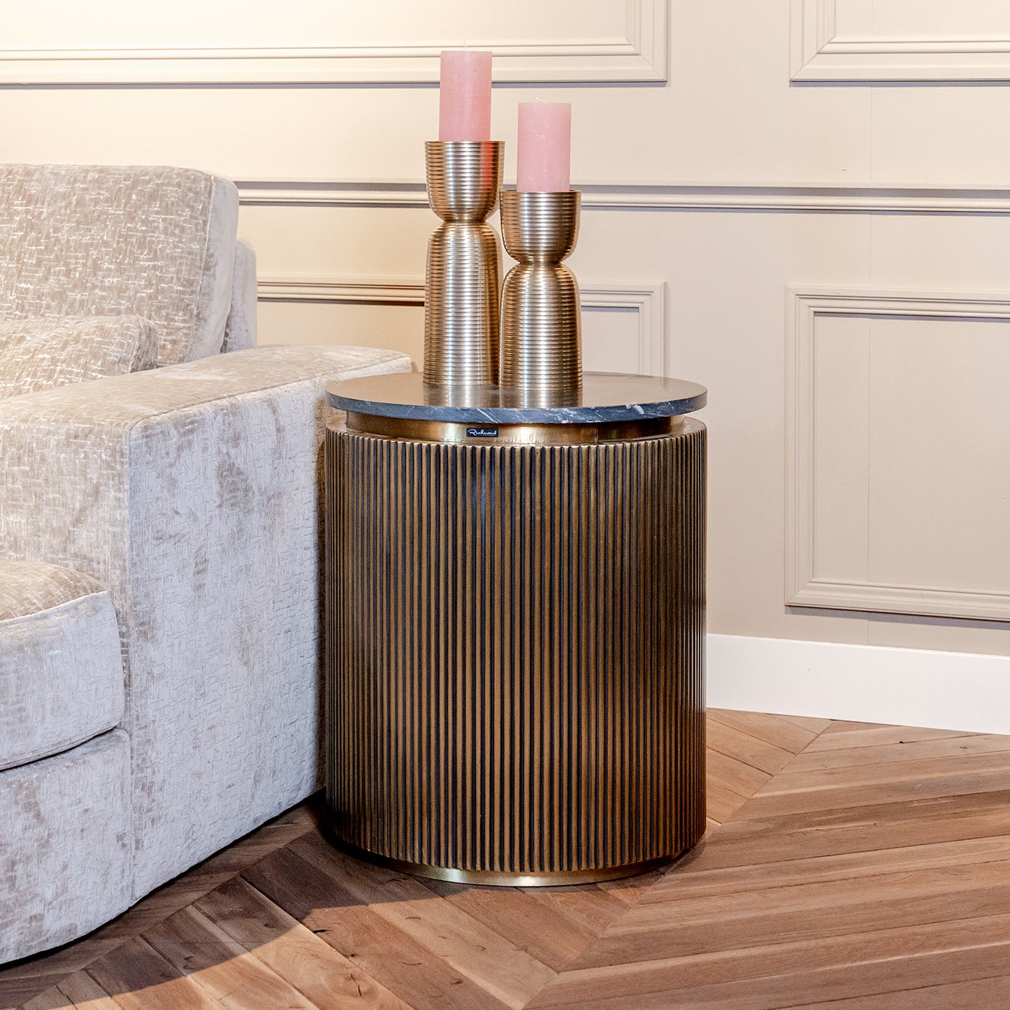 Bijzettafel Ironville | Rond | Zwart Marmer