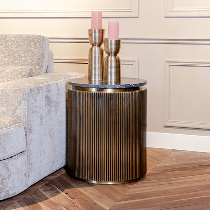 Bijzettafel Ironville | Rond | Zwart Marmer