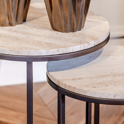 Bijzettafel Lexington | Set Van 2 | Wit marmer