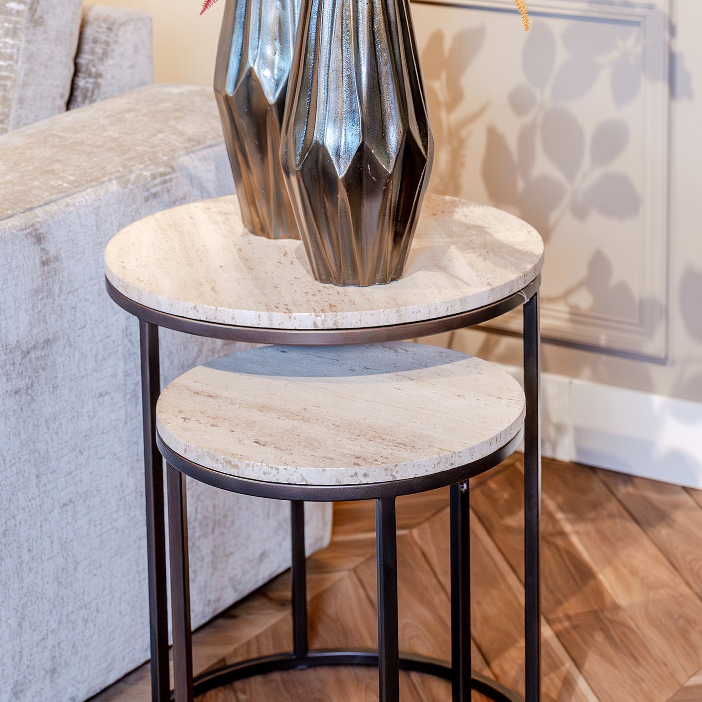 Bijzettafel Lexington | Set Van 2 | Wit marmer