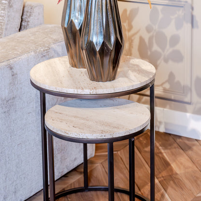 Bijzettafel Lexington | Set Van 2 | Wit marmer