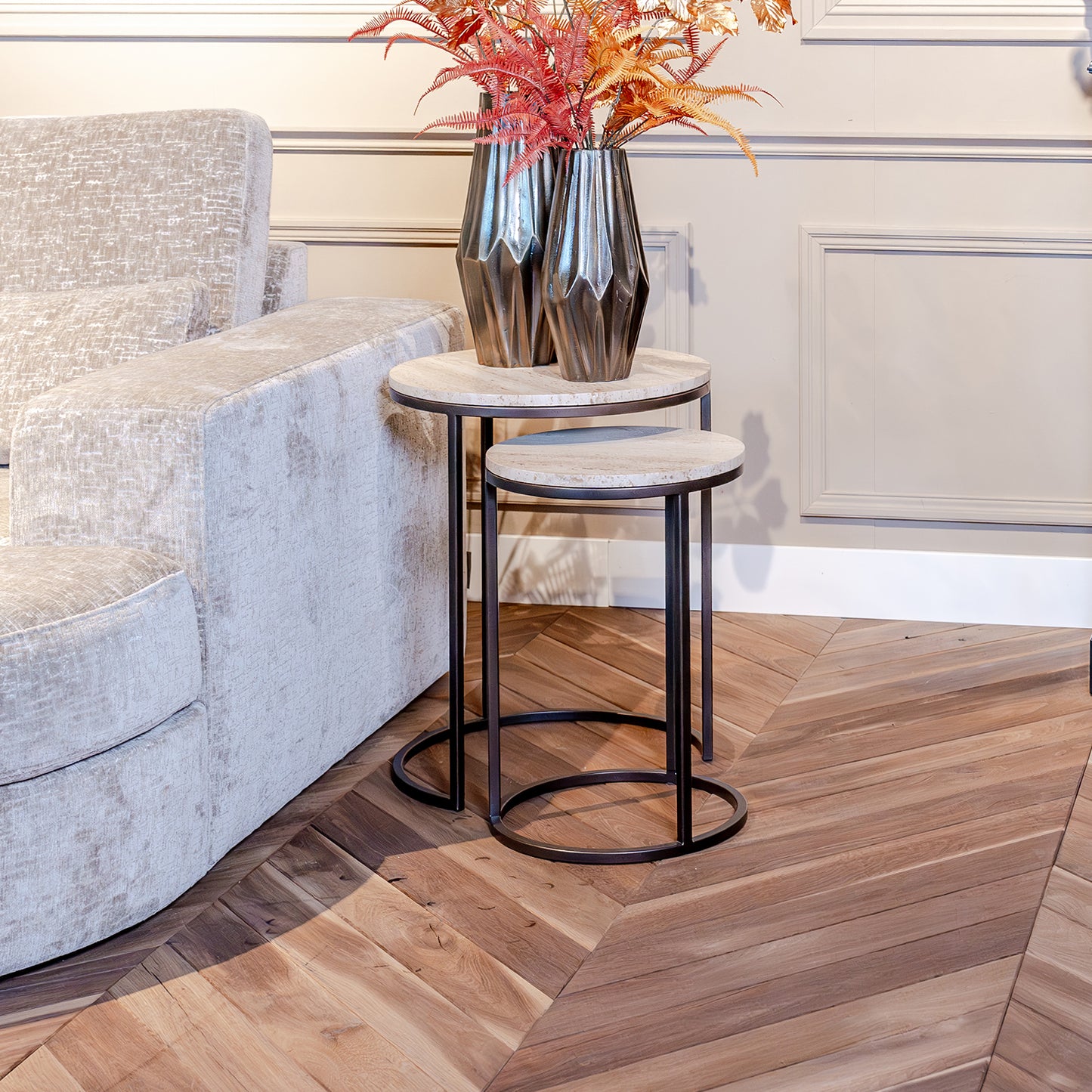 Bijzettafel Lexington | Set Van 2 | Wit marmer