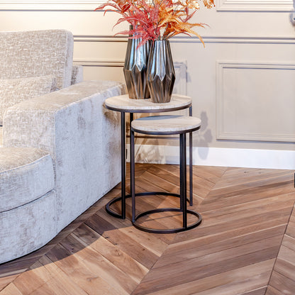 Bijzettafel Lexington | Set Van 2 | Wit marmer