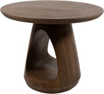Salontafel Bremen rond dark walnut, vooraanzicht op witte achtergrond