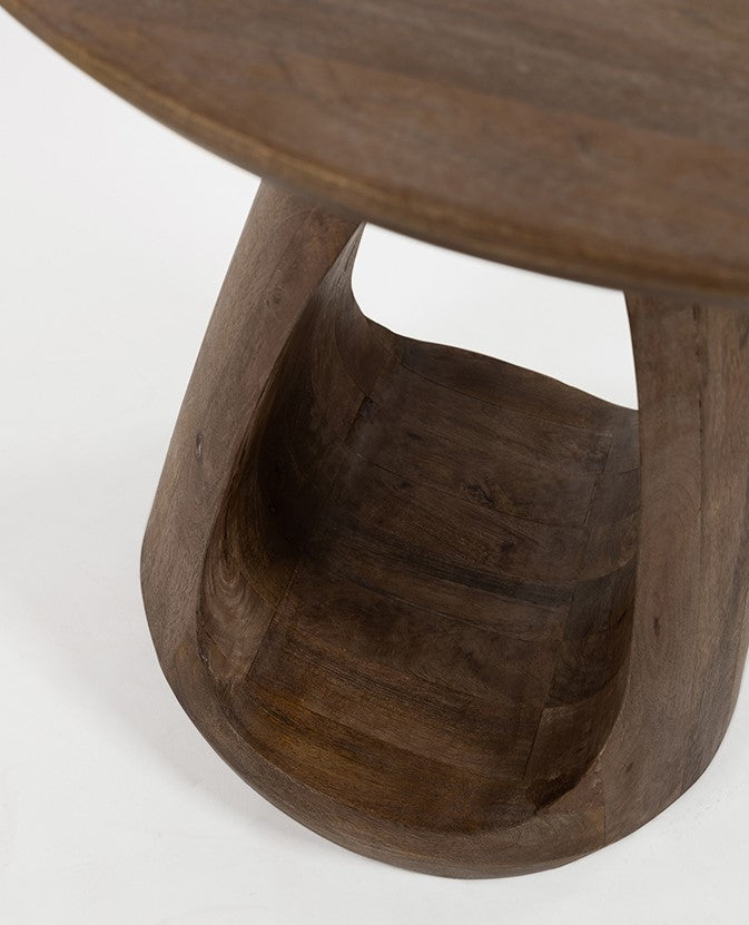 Bijzettafel Bremen dark walnut, detail van het materiaal
