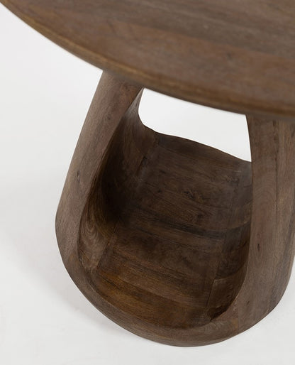 Bijzettafel Bremen dark walnut, detail van het materiaal