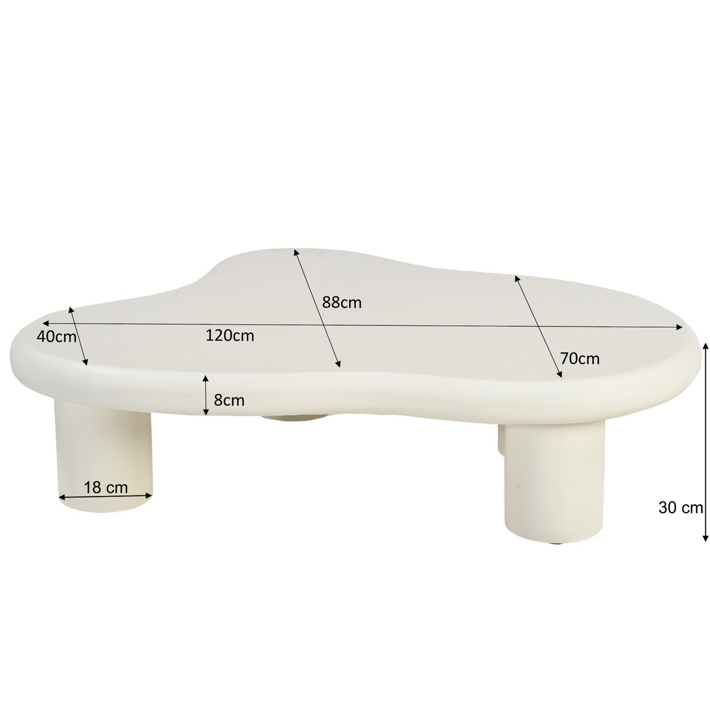 Salontafel Feline | Wit Beton