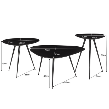 Salontafelset Loua | Zwart Mangohout