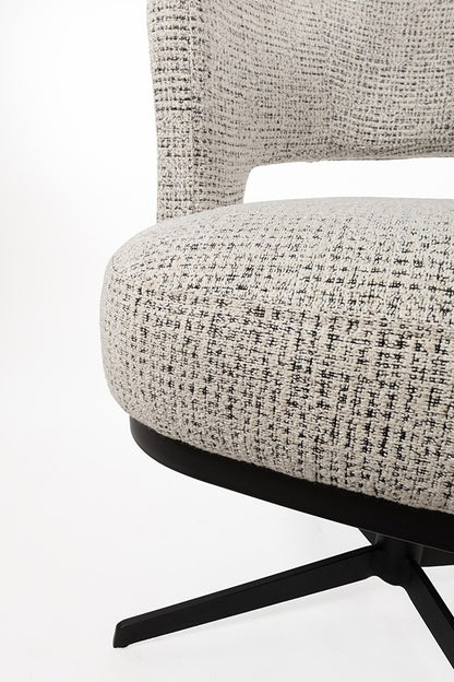 Eetkamerstoel Bruce draaipoot 360° coco salt'n peper, detail van het materiaal