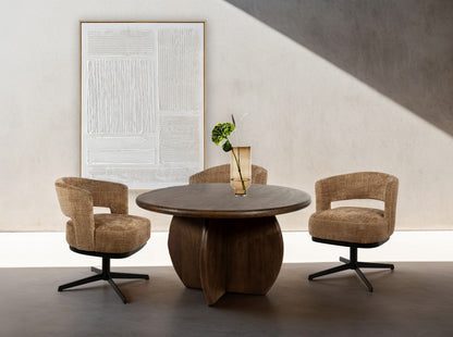 Eetkamerstoel Bruce draaipoot 360 cermona cinnamon in een interieur