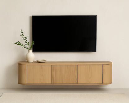 Tv-meubel Novero | Naturel Eiken fineer | Zwevend