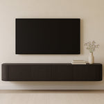 Tv-meubel Novero | Bruin Eiken fineer | zwevend