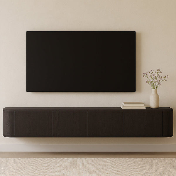 Tv-meubel Novero | Bruin Eiken fineer | zwevend