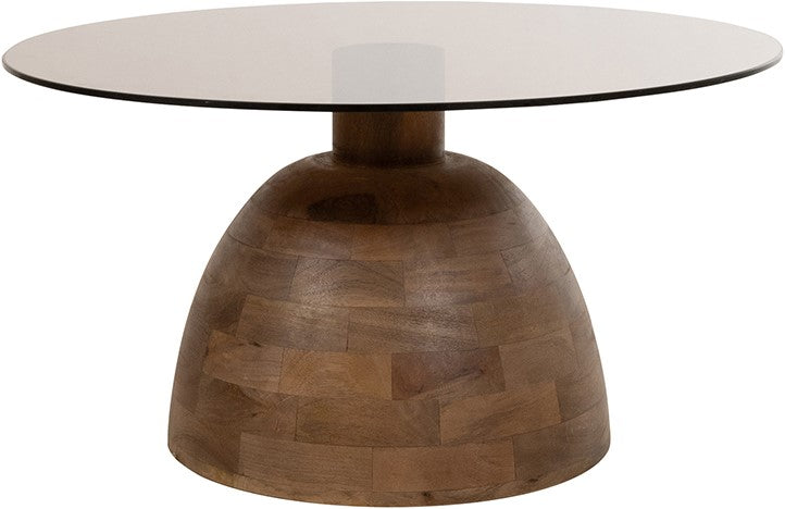 Salontafel Christian | Smoke Glass | Mangohout Walnoot — Vooraanzicht - witfoto