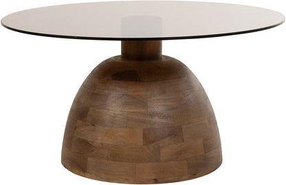 Salontafel Christian | Smoke Glass | Mangohout Walnoot — Vooraanzicht - witfoto