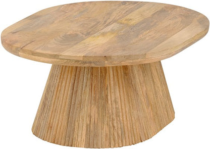 Salontafel Lund | Naturel Mangohout — Zijaanzicht - witfoto