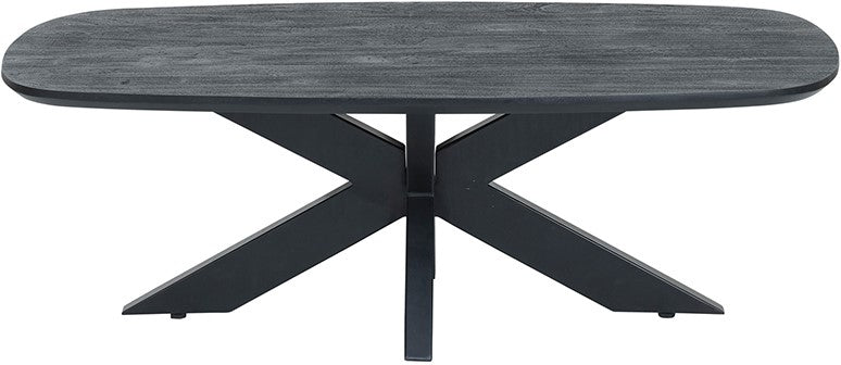 Salontafel Akagi | Deens Ovaal | Acacia Black | 120 cm — Zijaanzicht - witfoto