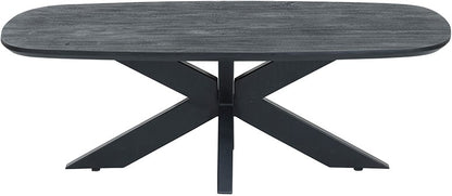 Salontafel Akagi | Deens Ovaal | Acacia Black | 120 cm — Zijaanzicht - witfoto