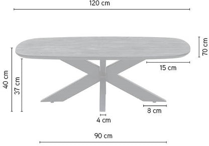 Salontafel Akagi | Deens Ovaal | 120 cm