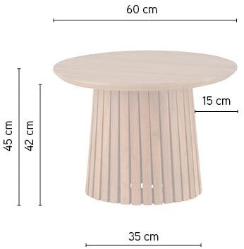 Salontafel Burundi | Zwart Acaciahout — Maatvoering