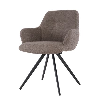 Eetkamerstoel Doreen | Bruin Bouclé