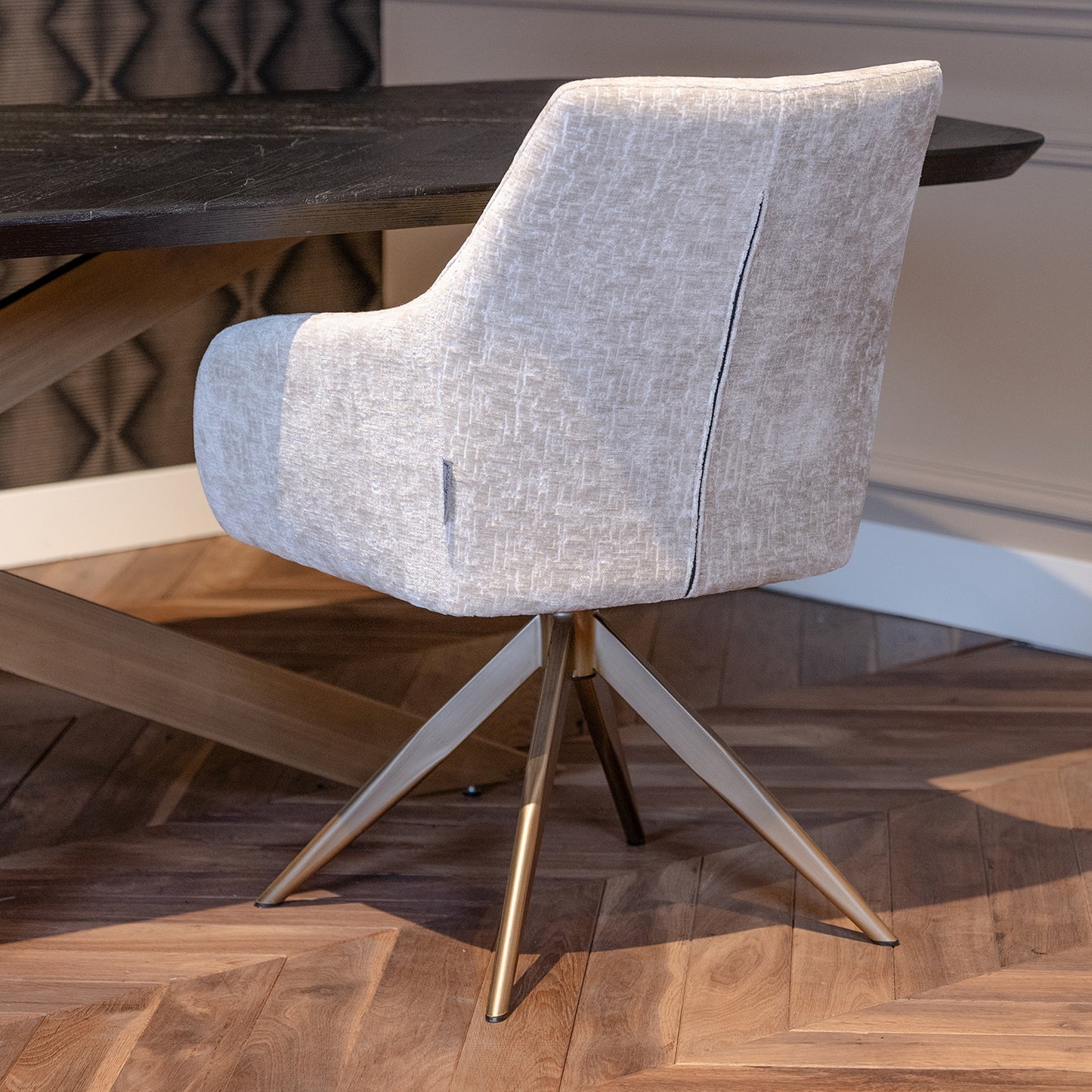 Eetkamerstoel Lisonne | Beige Chenille