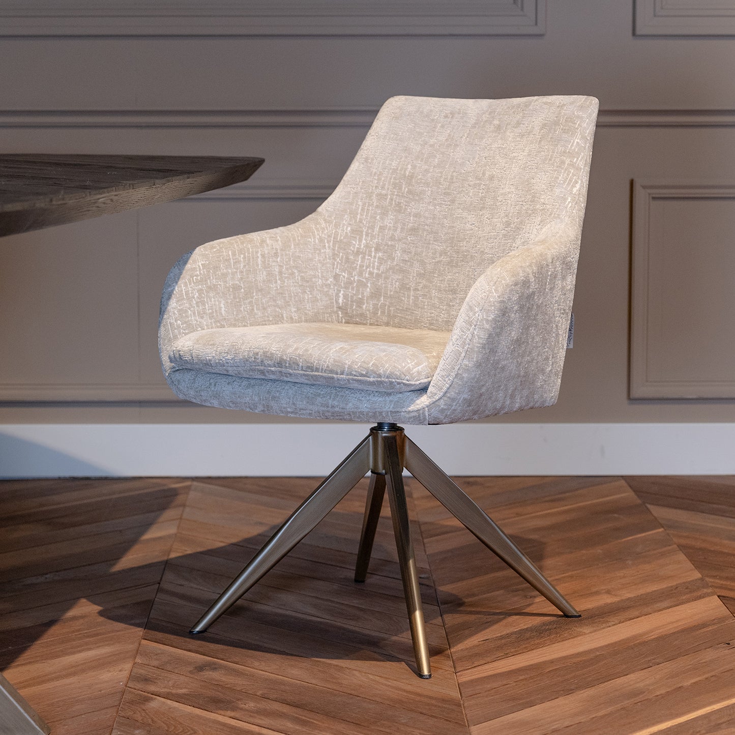 Eetkamerstoel Lisonne | Beige Chenille