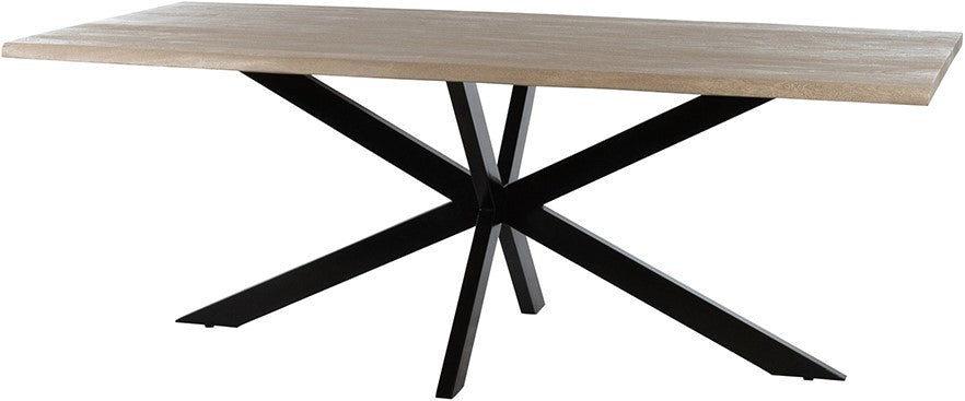 Eettafel Tree Fantasy | Naturel Acaciahout — Zijaanzicht - witfoto