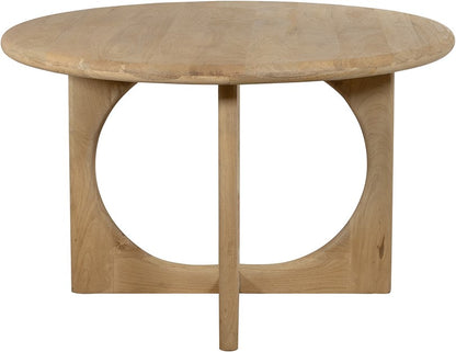 Eettafel Zodiac | Naturel Acaciahout — Zijaanzicht - witfoto