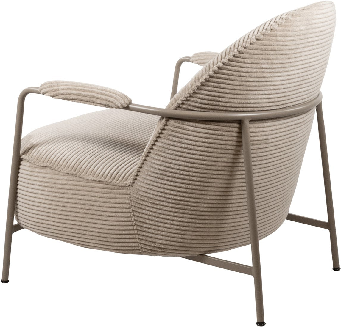 Fauteuil Elton | Rib Sand — Zijaanzicht - witfoto
