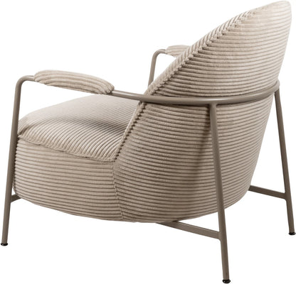 Fauteuil Elton | Rib Sand — Zijaanzicht - witfoto