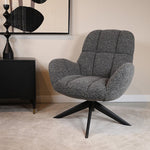 Draaifauteuil Elvis | Antraciet Bouclé