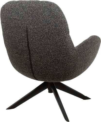 Draaifauteuil Elvis | Antraciet Bouclé — Achteraanzicht - witfoto