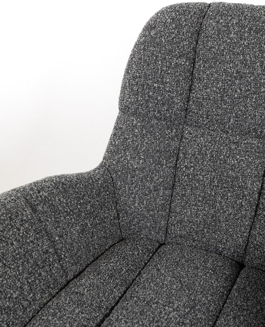 Draaifauteuil Elvis | Antraciet Bouclé — Detail