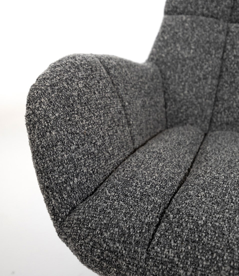 Draaifauteuil Elvis | Antraciet Bouclé — Detail
