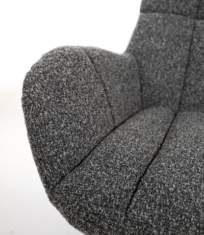 Draaifauteuil Elvis | Antraciet Bouclé — Detail