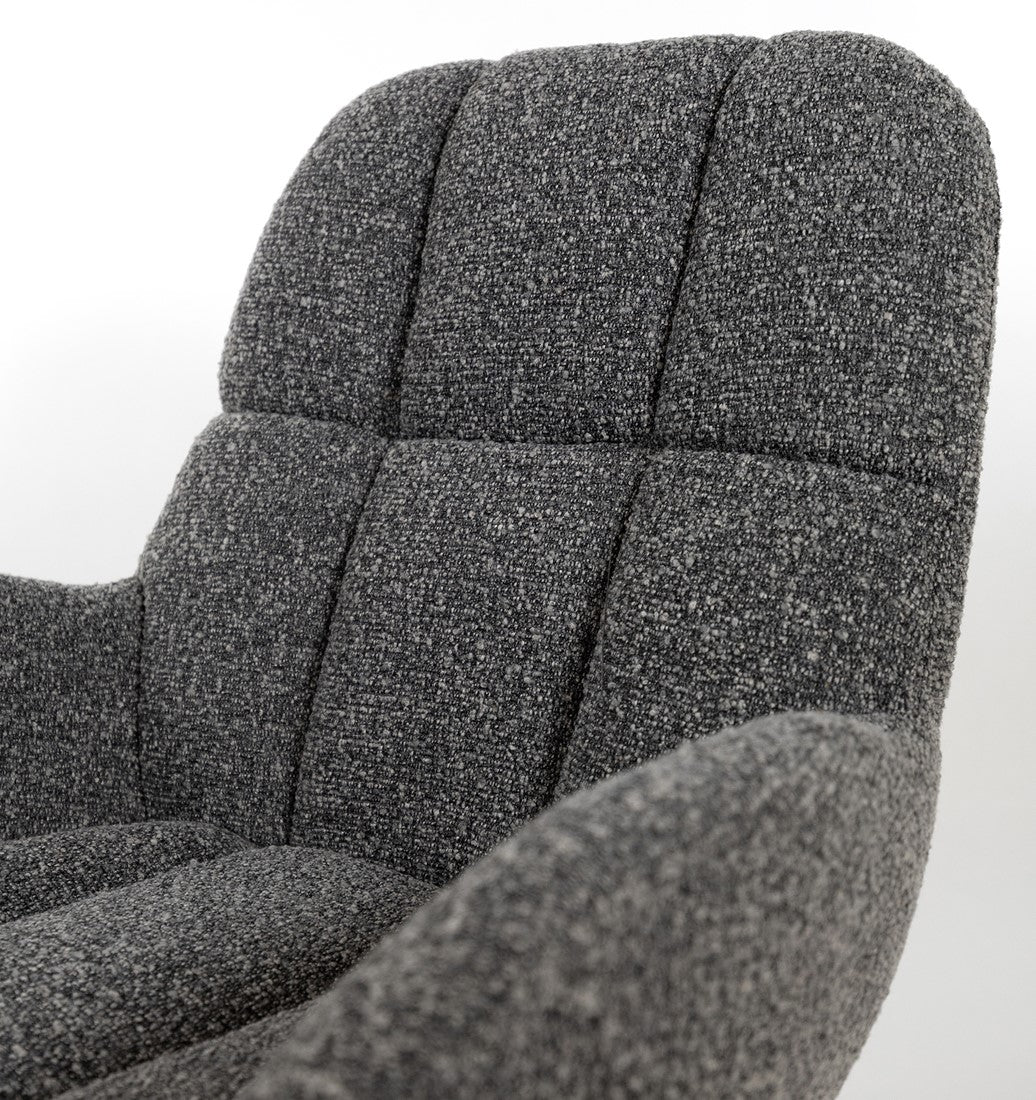 Draaifauteuil Elvis | Antraciet Bouclé — Detail